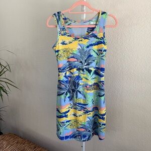Columbia PFG Tropical Palm Print Sleeveless Dress Women's Small Fishing Hiking